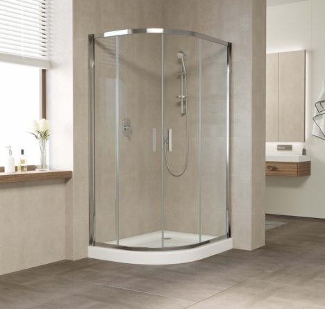 Душевой уголок Vegas Glass ZS-F 110*90 08 01 профиль глянцевый хром, стекло прозрачное фото 2
