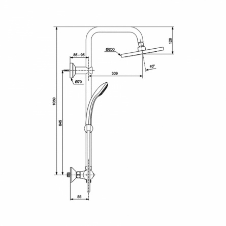 Душевая стойка Ideal Standard IdealRain SoftEco c термостатом фото 2
