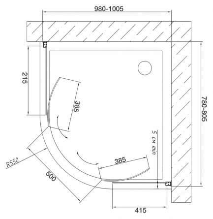 Душевой уголок Vegas Glass ZS-F 80*100 09 05 стекло бронза, 80х100 фото 5