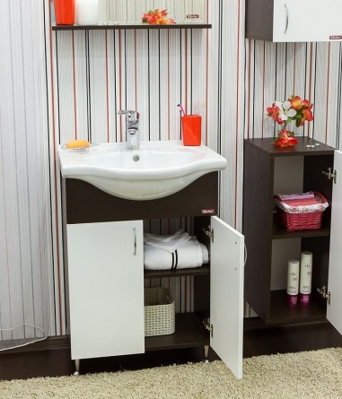 Мебель для ванной Sanflor Мокко 60 венге, белая фото 5