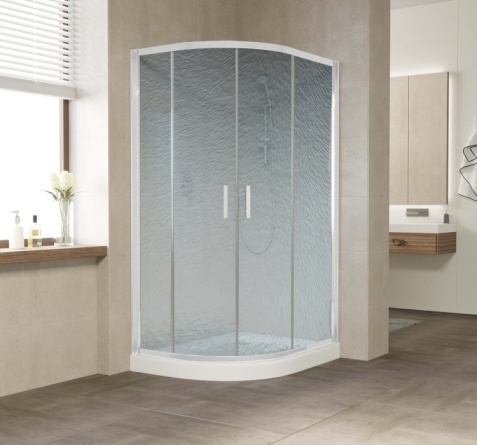Душевой уголок Vegas Glass ZS-F 110*100 01 02 профиль белый, стекло шиншилла фото 2