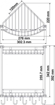 Полка Wasserkraft K-1222 2-ярусная, с крючками фото 4