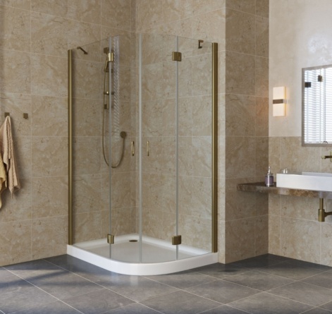 Душевой уголок Vegas Glass AFS-F Lux 120*80 05 01 L профиль бронза, стекло прозрачное фото 2