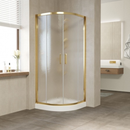 Душевой уголок Vegas Glass ZS 80 09 02 профиль золото, стекло шиншилла фото 1