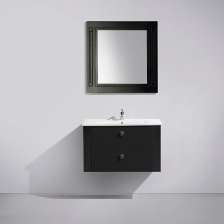 Тумба для комплекта BelBagno Atria 83 nero lucido 2 ящика фото 2