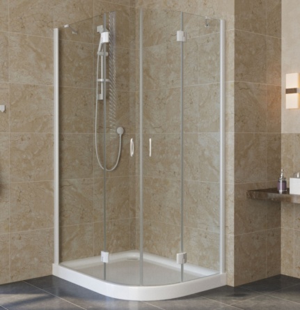 Душевой уголок Vegas Glass AFS-F Lux 100*80 01 01 L профиль белый, стекло прозрачное фото 1