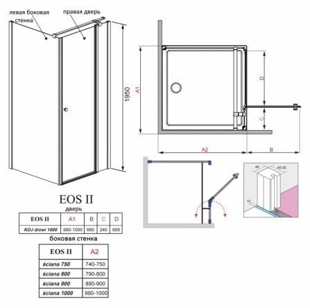 Душевой уголок Radaway EOS II KDJ 100 R фото 4