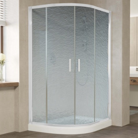 Душевой уголок Vegas Glass ZS-F 120*80 01 02 профиль белый, стекло шиншилла фото 1
