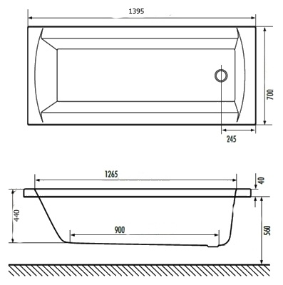 Акриловая ванна Excellent Aquaria 140x70 фото 4
