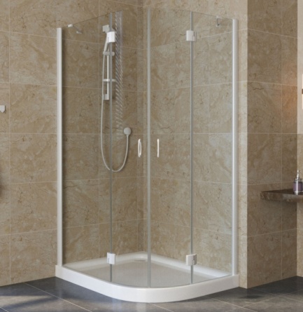 Душевой уголок Vegas Glass AFS-F Lux 110*90 01 01 L профиль белый, стекло прозрачное фото 1