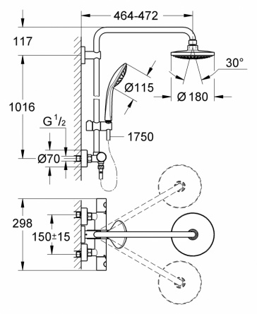 Душевая стойка Grohe Euphoria System 180 фото 5