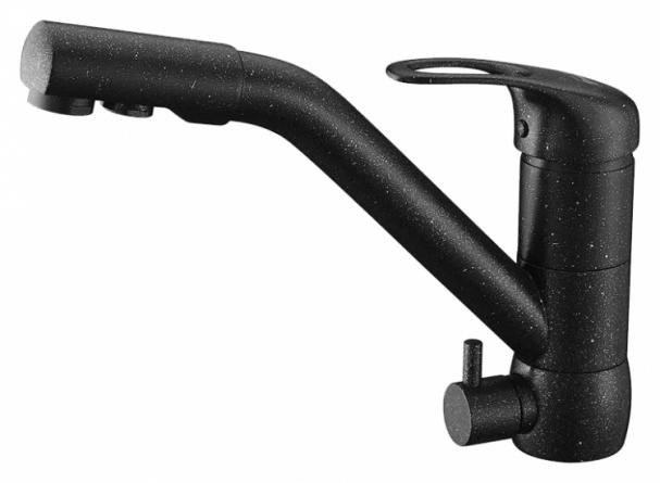Смеситель Zorg Clean Water ZR 400 KF-12 черный металл для кухонной мойки фото 1