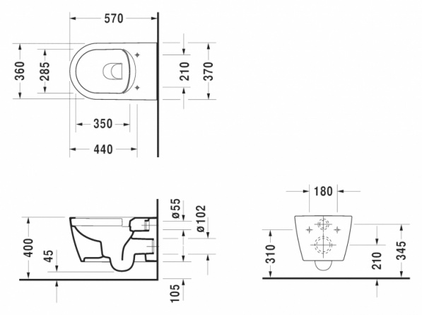 Унитаз подвесной Duravit ME by Starck Rimless 2529092000 белый HG фото 5