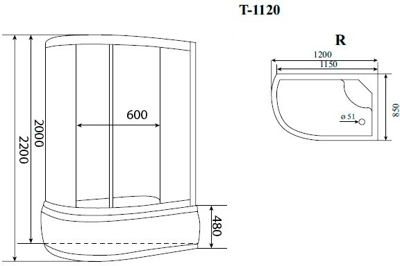 Душевая кабина Timo Standart T-1120 P R фото 5