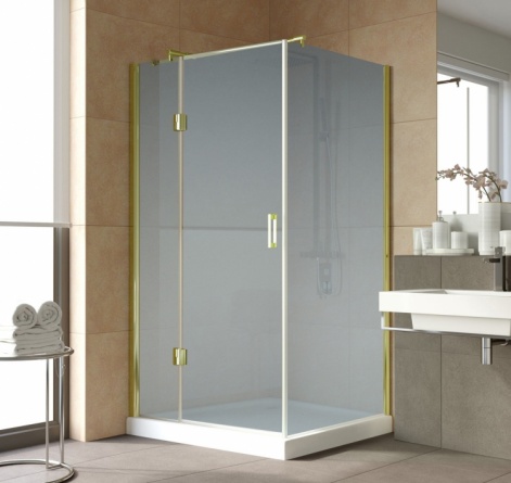 Душевой уголок Vegas Glass AFP-Fis Lux 120*90 09 10 L профиль золото, стекло сатин фото 2
