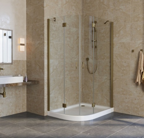 Душевой уголок Vegas Glass AFS-F Lux 110*90 05 01 R профиль бронза, стекло прозрачное фото 2