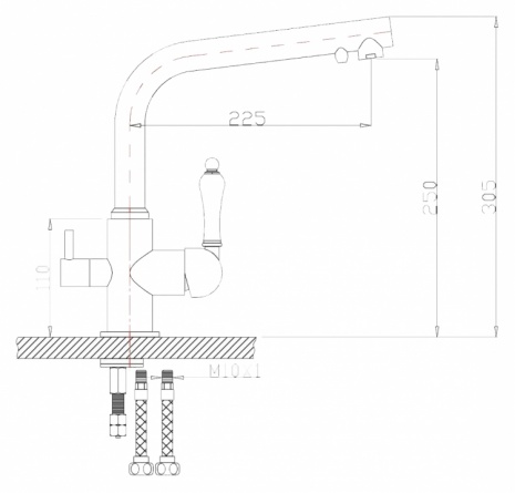 Смеситель Zorg Clean Water ZR 313 YF-33 черный металл для кухонной мойки фото 2