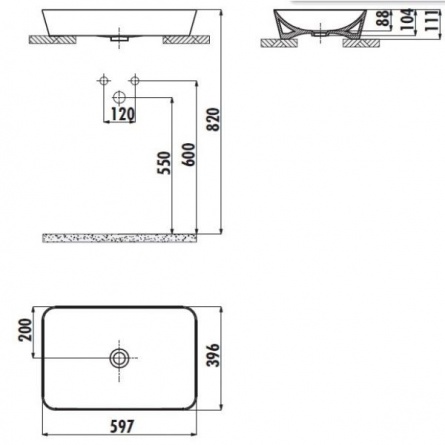 Раковина Creavit Ultra UL060.F0000 60 см капучино матовый фото 2