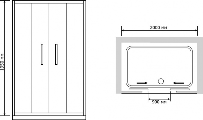 Душевая дверь в нишу RGW Passage PA-11 2000x1950 стекло чистое фото 2