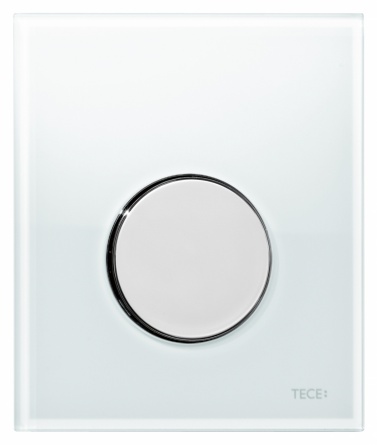 Кнопка смыва Tece Loop Urinal  белое стекло, кнопка хром фото 1