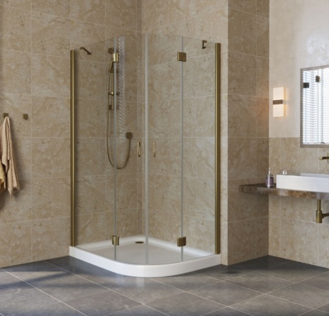 Душевой уголок Vegas Glass AFS-F Lux 110*90 05 01 L профиль бронза, стекло прозрачное фото 2