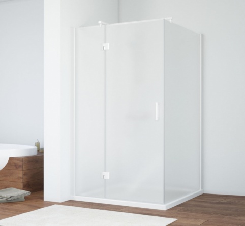 Душевой уголок Vegas Glass AFP-Fis 120*90 01 10 L профиль белый, стекло сатин фото 2