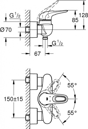 Смеситель Grohe Eurostyle 33590003 для душа фото 2