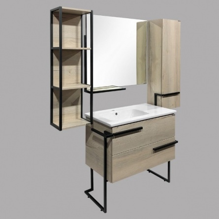 Мебель для ванной Comforty Дюссельдорф 90 L, дуб дымчатый фото 7