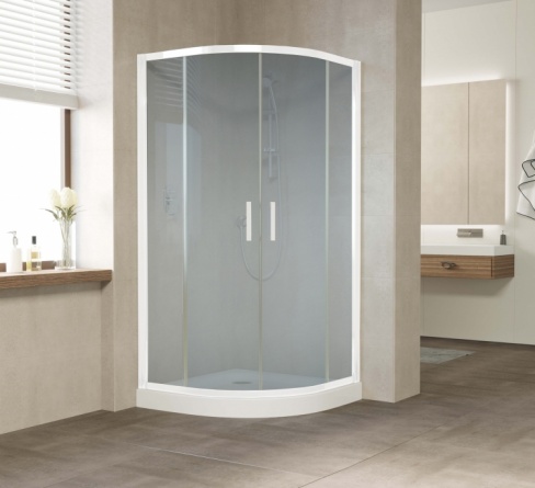 Душевой уголок Vegas Glass ZS 110 01 10 профиль белый, стекло сатин фото 2