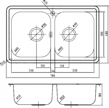 Мойка кухонная Iddis Strit STR78P2i77 фото 2