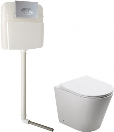 Комплект SantiLine SL-5020 + SL-02 безободковый унитаз с микролифтом+ бачок для скрытого монтажа фото 1