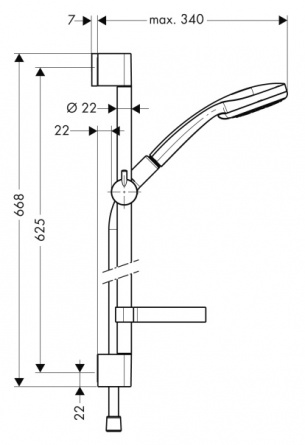 Душевой гарнитур Hansgrohe Croma 100 Multi  Unica C фото 3