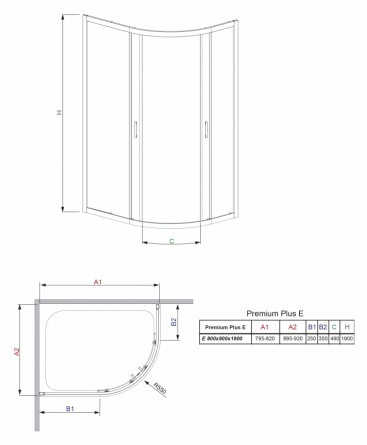 Душевой уголок Radaway Premium Plus E 90x80x190 прозрачное стекло фото 10
