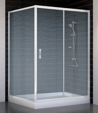 Душевой уголок Vegas Glass ZP+ZPV 130*100 01 02 стекло шиншилла, 130x100 фото 1