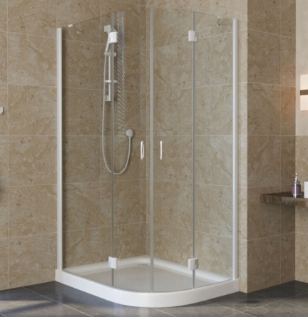 Душевой уголок Vegas Glass AFS-F Lux 100*90 01 01 L профиль белый, стекло прозрачное фото 1