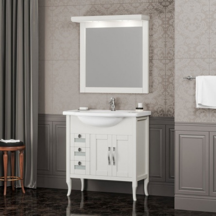 Зеркало Opadiris Мираж 80 слоновая кость, с козырьком фото 2