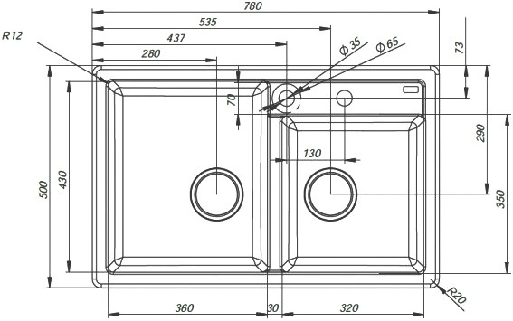 Мойка кухонная Iddis Vane G V23P782i87 фото 3