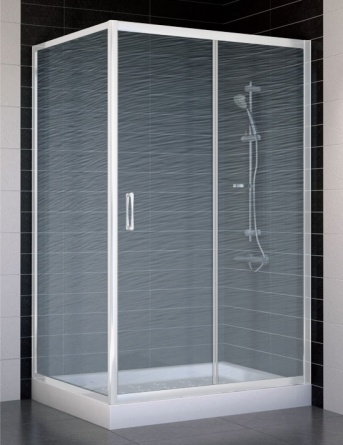 Душевой уголок Vegas Glass ZP+ZPV 110*90 01 02 стекло шиншилла, 110x90 фото 1