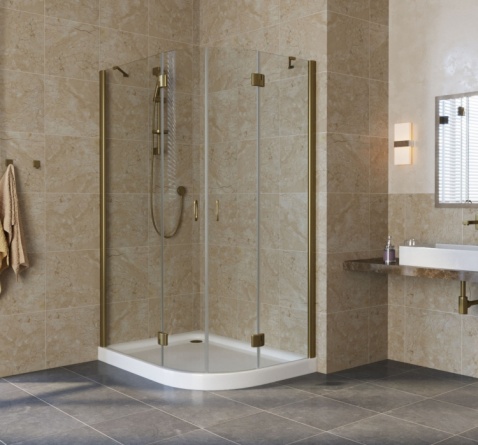Душевой уголок Vegas Glass AFS-F Lux 120*90 05 01 L профиль бронза, стекло прозрачное фото 2