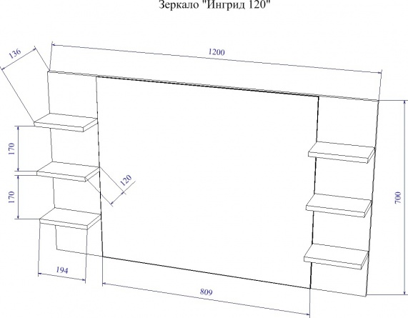 Зеркало Sanflor Ингрид 120 фото 4