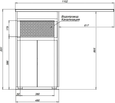 Тумба для комплекта Aquanet Токио 48 1 ящик, 2 двери фото 9