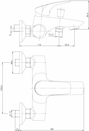Смеситель Aquanet Techno SD90881 для ванны с душем фото 4