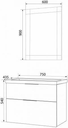Мебель для ванной Marka One Idalgo 75П onyx фото 3