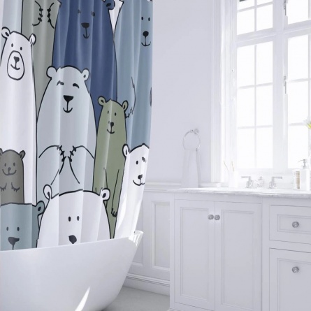 Штора для ванной Fixsen Bear FX-2503 без колец фото 1