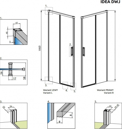 Душевая дверь в нишу Radaway Idea DWJ 120 L фото 7