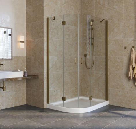 Душевой уголок Vegas Glass AFS-F Lux 120*80 05 01 R профиль бронза, стекло прозрачное фото 2