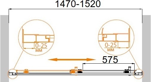 Душевая дверь в нишу Cezares Molveno BF 1 150 P Cr фото 4