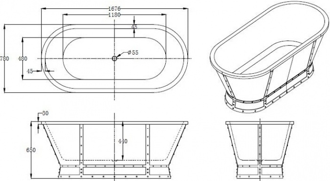 Акриловая ванна BelBagno BB35-CF36 фото 8