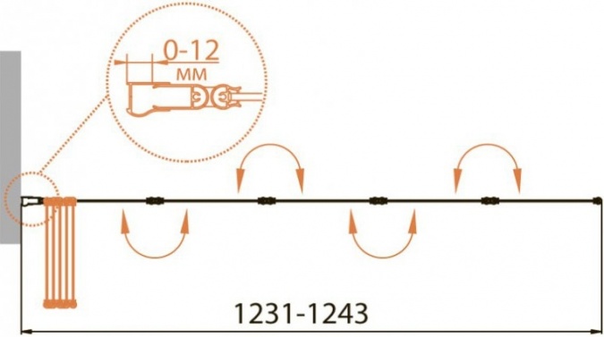 Шторка на ванну Cezares Relax V-5-120/140-P-Bi-L стекло punto фото 3