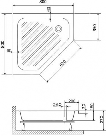Поддон для душа RGW Style B/CL-S-A 80x80 фото 4